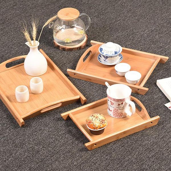 

dishes & plates bamboo el creative rectangular solid wood tray handle tea cup japanese bbq bread dried fruit and vegetable plate