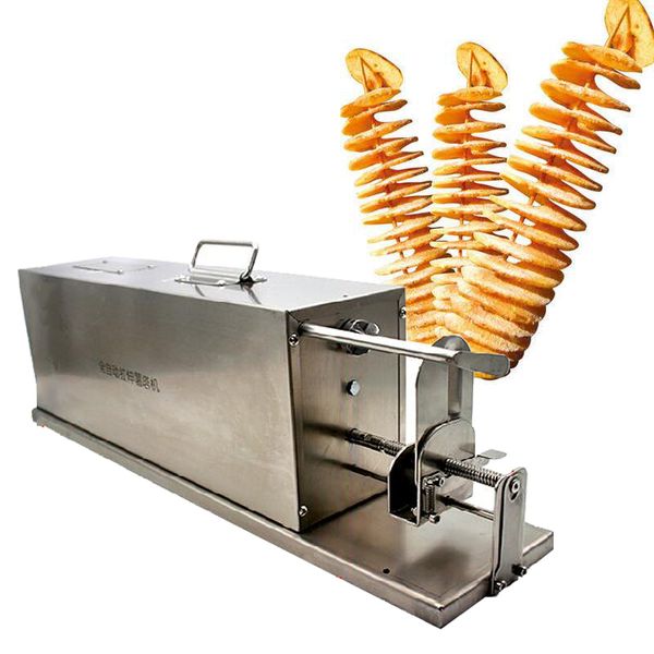 2021 Kommerzielle Spiralchips Pommes-Frites-Maschinenschneider Kartoffelturmherstellungsmaschine Automatischer elektrischer Stretch-Kartoffelschneider