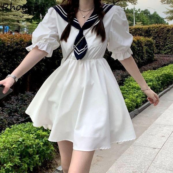 

casual dresses mini dress women white college sweet students japanese sailor collar jk ladies cute patchwork elegant kawaii vestido feminino, Black;gray