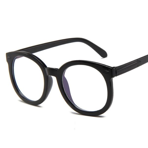 

fashion sunglasses frames 2021 women glasses frame men anti blue light eyeglasses vintage round clear lens optical spectacle, Black