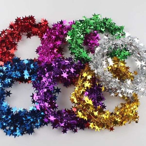 

christmas decorations 7.5 meter gold silver stars wire garland tinsel-star rattan xmas tree ornaments home wedding birthday self-made diy de