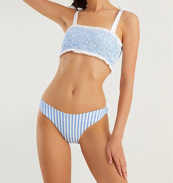 

split 2021 striped women's swimsuit bikini, White;black