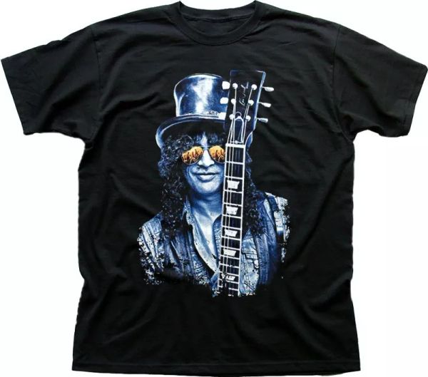 

Slash Les Paul guitar black printed t-shirt FN9414, White;black