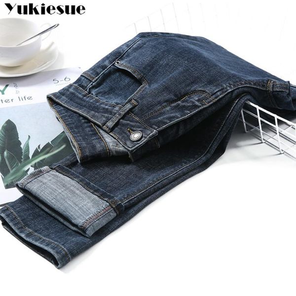 

women's jeans for women with high waist woman elastic fashion stretch female washed denim skinny pencil pants, Blue