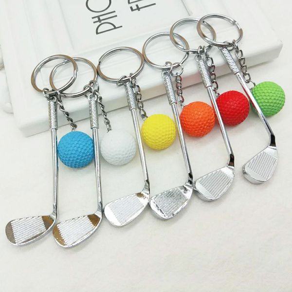 

2021 fashion keychain creative small golf key smash luggage clothing pendant advertising gifts, Silver