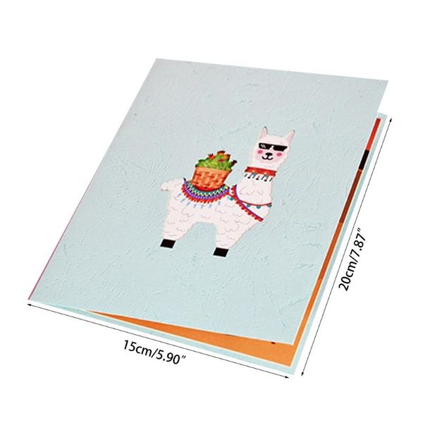 

greeting cards 3d -up alpaca card for birthday children's day thanksgiving mothers fathers anniversary graduation with envelope