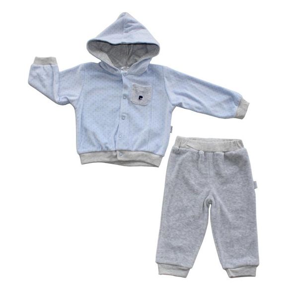 

clothing sets pierre cardin original licensed velvet hooded blue gray points 2-piece set born baby boy cotton long sleeve infanr, White