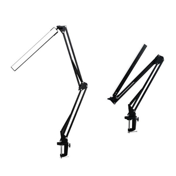 

table lamps led folding metal desk lamp clip on light clamp long arm dimming 3 colors for living room reading and computers