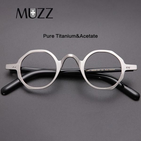 

fashion sunglasses frames men titanium glasses frame polygon japan luxury myopia optical prescription acetate eyeglasses retro small high qu, Black