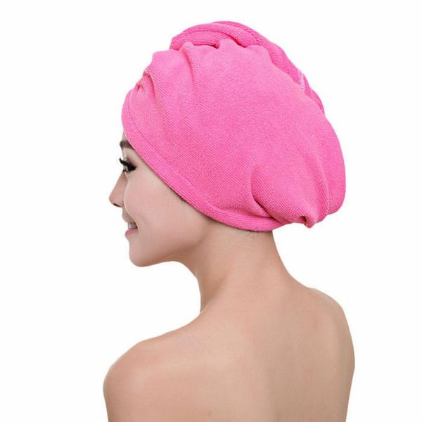 Asciugamano 1 pz rosa corallo velluto bagno per capelli secchi microfibra ad asciugatura rapida turbante super assorbente berretto da donna