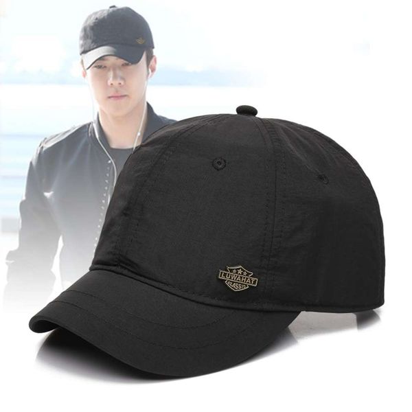 

short baseball simple short edge summer personalized cap small brim casual men's quick drying thin sunshade hat, Blue;gray