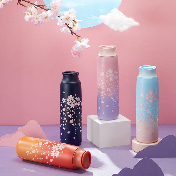 

creative water bottle ins original gradient portable female cup gift stainless steel vacuum flask bottles