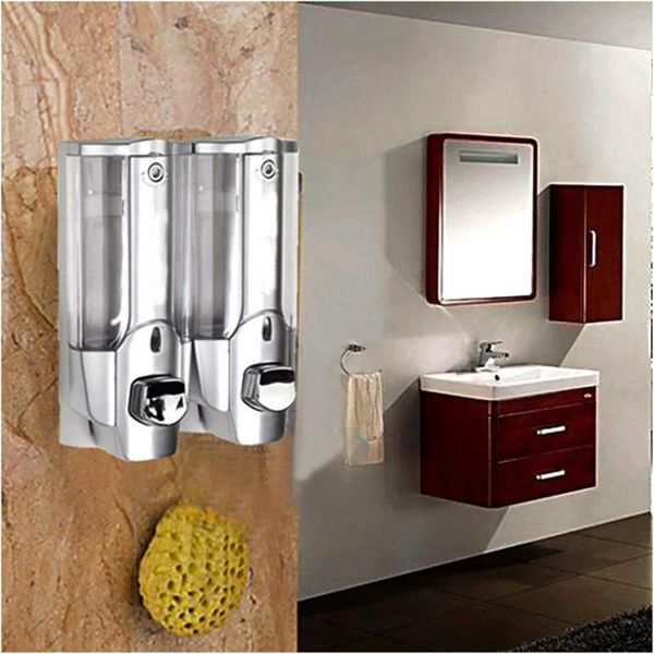 

400ml wall mounted shampoo soap dispenser bathroom shower manual liquid lotion pump