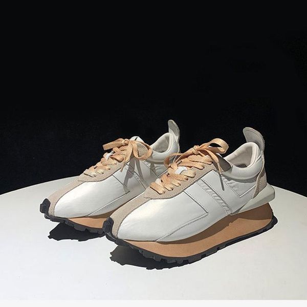 

boots white silk platform non-slip patchwork lace-up chunky women sneakers designer luxury casual shoes street trend, Black