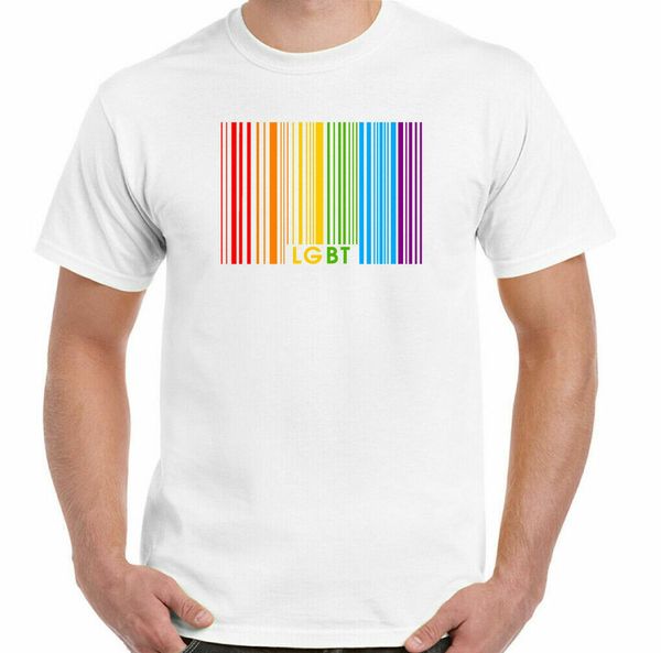 

lgbt t-shirt barcode man gay pride rainbow colors shirt dress, White;black