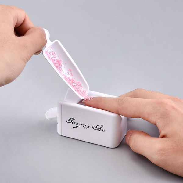

nail art kits white abs double layer french powder box recycled storage portable infiltration container tool