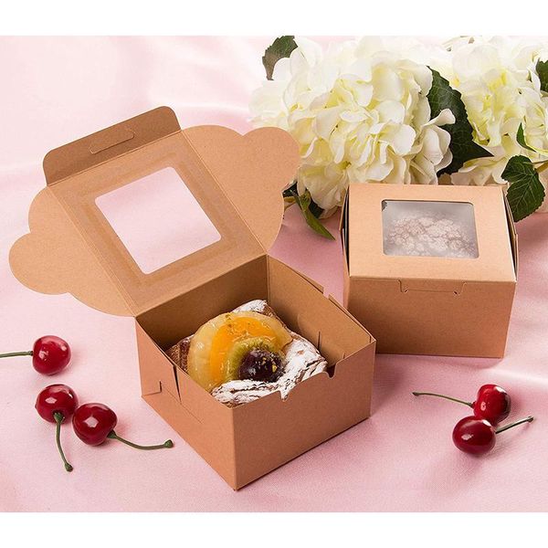

gift wrap egg yolk cake packaging box window kraft paper for nin668