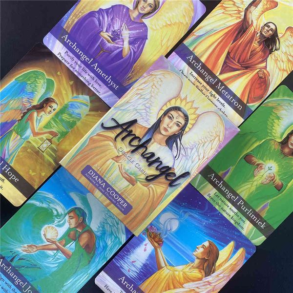 Sıcak satış yüksek çözünürlüklü tarot kartı fabrikası tam İngilizce parti kehanet oyunu -archangel oracle aşk 6oae