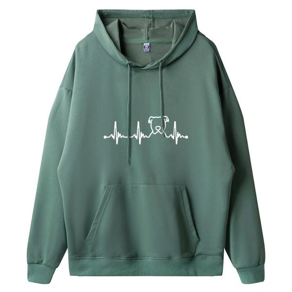 

men's hoodies & sweatshirts funny pitbull heartbeat cute dog male design lovers perfect gift shirt arrival hoodies,, Black