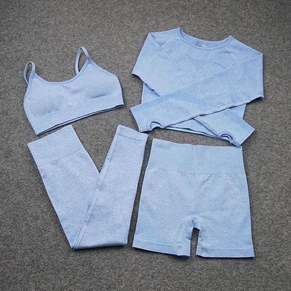 

seamless yoga set workout shirts sport pants bra gym clothing short crop high waist running leggings sports suit outfit