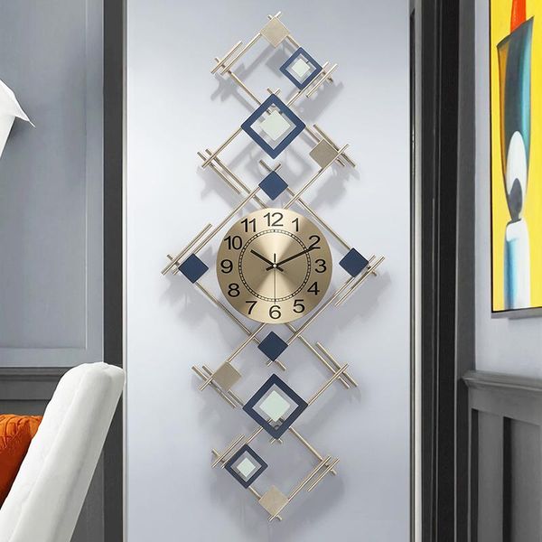 

nordic wrought iron wall clock hanging ornaments home livingroom mute sticker crafts el hall mural decor clocks