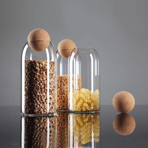 

storage bottles & jars kitchen tank boxes natural soft wood cover 750/1000ml
