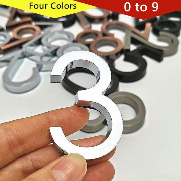 

1pc/2pcs 3d door plate number 6cm self adhesive modern sign digit 0 to 9 plastic el home address sticker other hardware