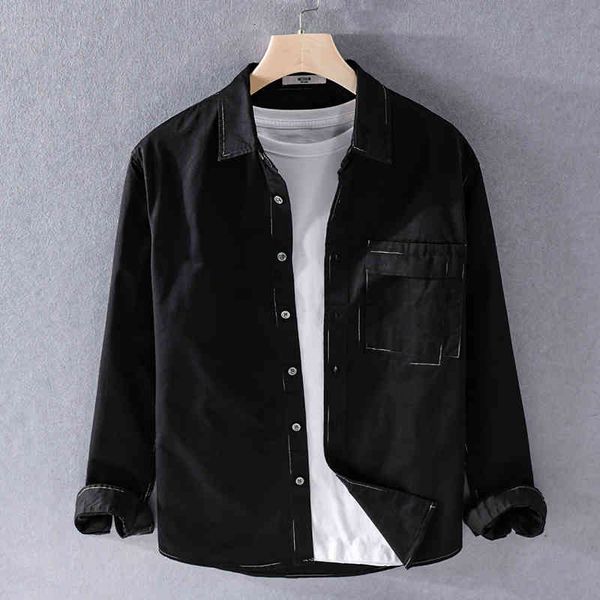 

men's t-shirts 100% cotton arrival spring retro long sleeve brand fashion comfortable solid shirts for men chemise shirt mens we3u, White;black