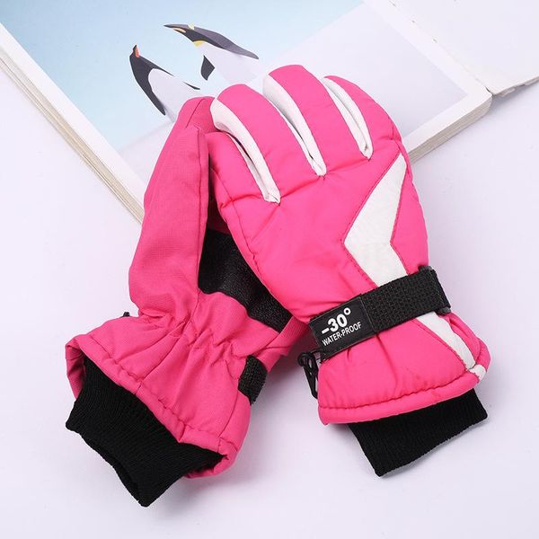 

ski gloves 2021 desgin winter plush children's warm outdoor riding non-slip and cold pure color wholesale