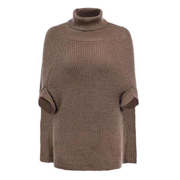 

women's sweaters knitted turtleneck cloak sweater women camel casual pullover autumn winter streetwear and pullovers 2021, White;black