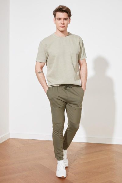 

running pants trendyol male slim fit sweatpants tmnss21ea0178, Black;blue