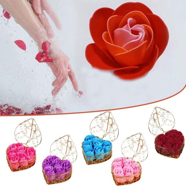 

rose soap flower gift box valentine's day birthday simulation brithday home deco living room decorative flowers & wreaths
