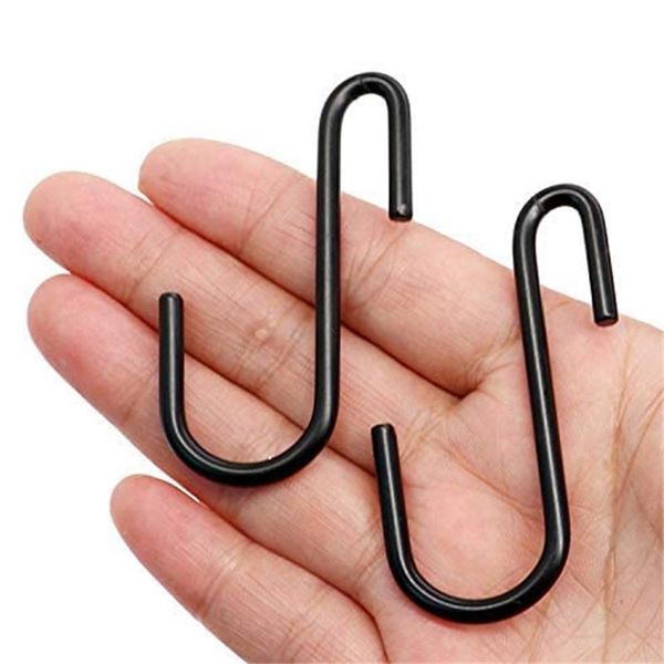 

hooks & rails 10pcs black s shaped kitchen type for hanging pans pots bag towels multi-purpose fast delivery drop