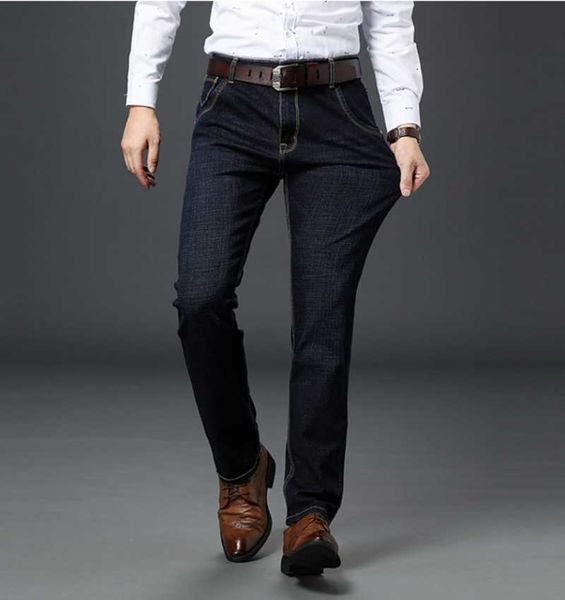 

men's jeans men elasticity denim long trouser large size 28-40 7pa8, Blue