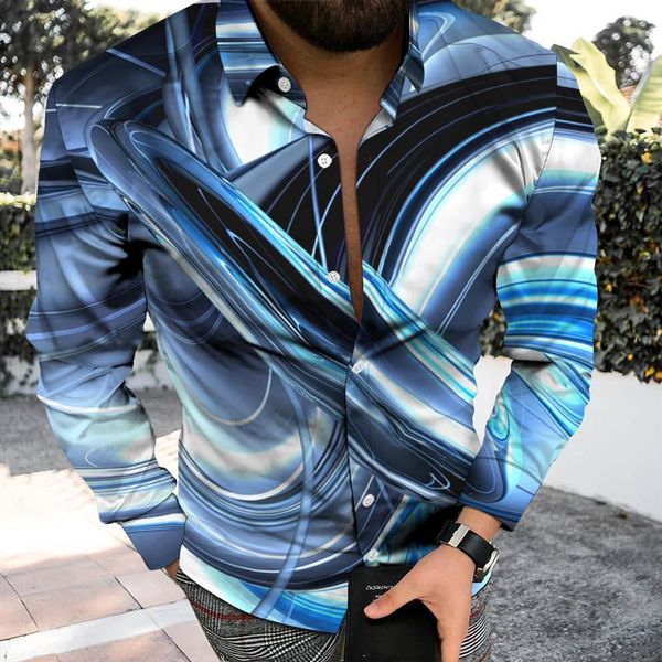 

men's casual shirts autumn winter long shirt single breasted lapel 3d latest daily geometric gradient theme male button cardigan, White;black