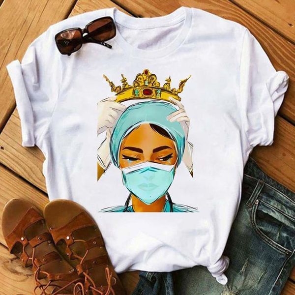 

maycaur nurse queen summer women 90s ullzang ture hero round neck short sleeves shirt ,drop ship, White
