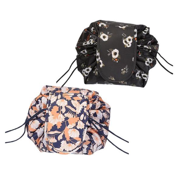 

storage bags 20 inch womne bag printing drawstring makeup organizer portable travel cosmetics women opens flat for easy access