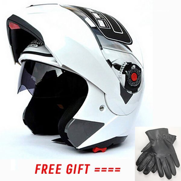 Casco Rcycle Full Face Face Casmet Motorbike Doppio Flip Up Con Caschi Inner Sun Visor Helmets Jiekai 105