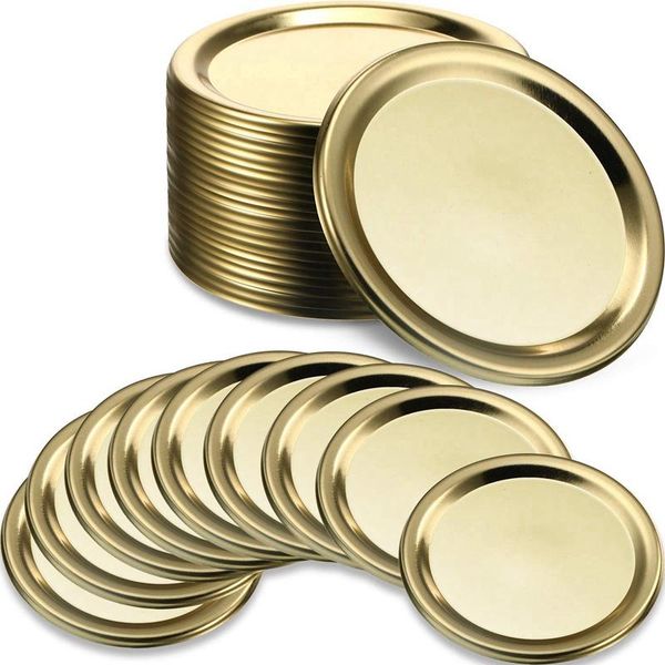 

kitchen storage & organization split-type lids reusable leak proof solid caps metal canning jar for regular mouth jars 86mm 40 pcs