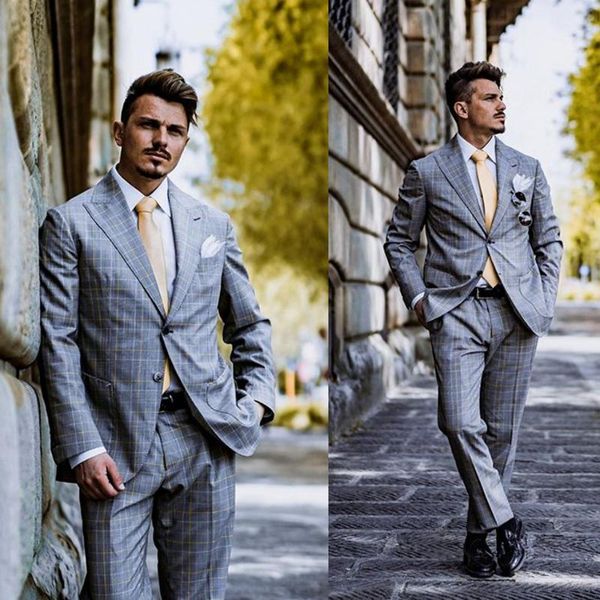 

men's suits & blazers handsome mens polyester blend 2 piece (coat+pants) peaked lapel costume homme business men suit custom made, White;black