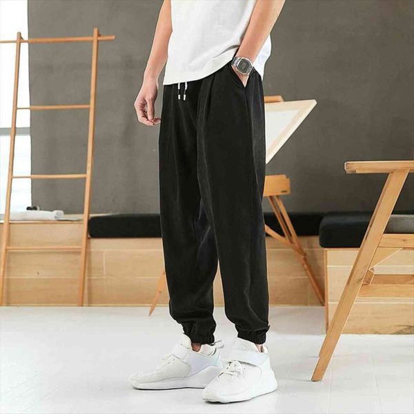 

summer fashion brand korean version women pants of the large size casual loose foot harem 8xl, Black
