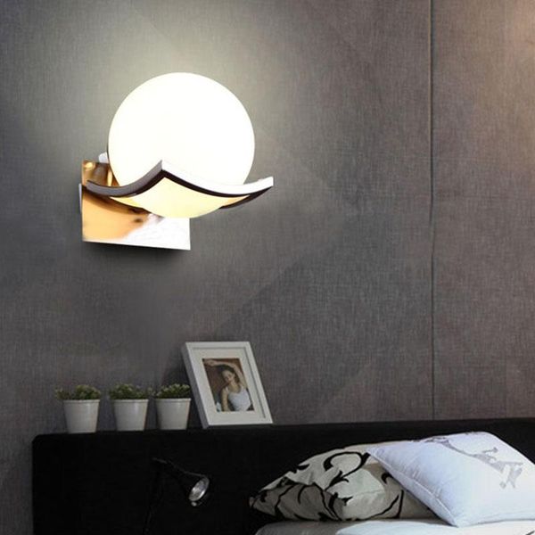 

wall lamp novelty modern led ac 90-260v e14 metal lights for home school sconce glass sphere lighting fixtures
