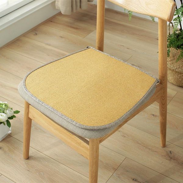 

simple solid color viscose fiber rattan mat seat cushion not removable and washable polyester / cotton japan style japanese cushion/decorati