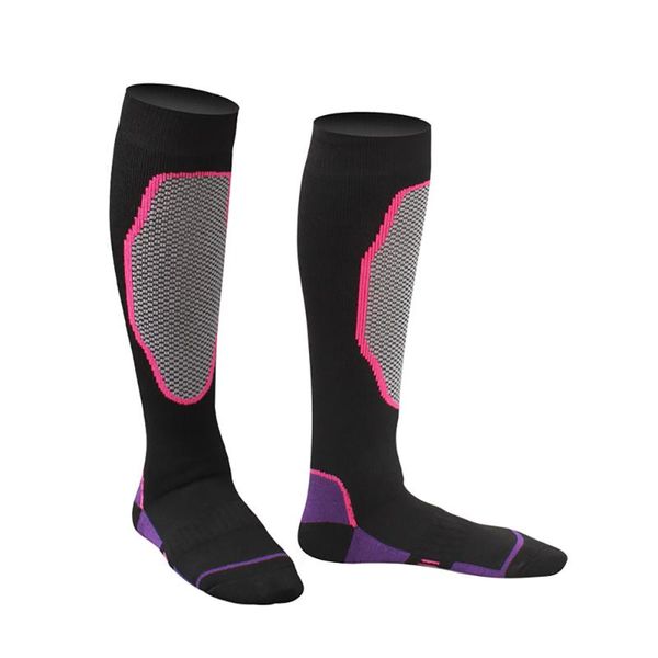 

sports socks winter ski snow warm hiking suitable for outdoor mountain climbing cycling comfortable man women, Black