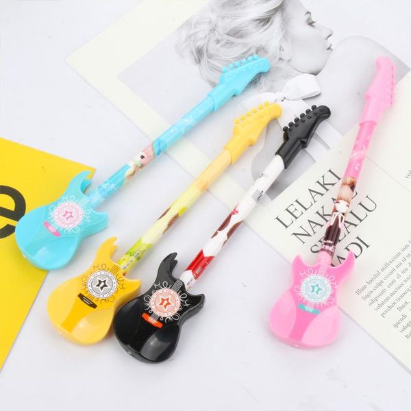 

ballpoint pens 2pc 0.38mm cute kawaii plastic gel pen creative guitar novelty for kids gift korean stationery student gifts award, Blue;orange
