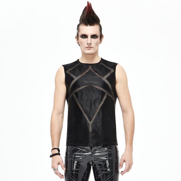 

men's t-shirts rock hip-hop summer sleeveless thin vest see-through bodybuilding muscle t shirt for men, White;black