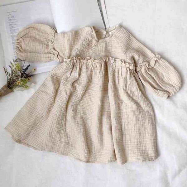 Coreano Japão Estilo Bebê Meninas Vestidos Primavera Crianças Vestido Roupa Roupas Ruffles Princesa Toddler Roupas 210429