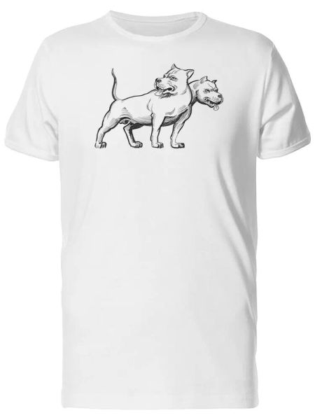 

dog with two heads sketch tee men's -image by shutterstock, White;black