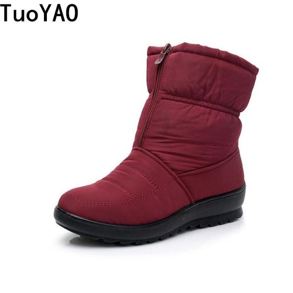 

boots winter casual shoes women snow platform keep warm girl with thick fur heels botas mujer 2021 fashion, Black
