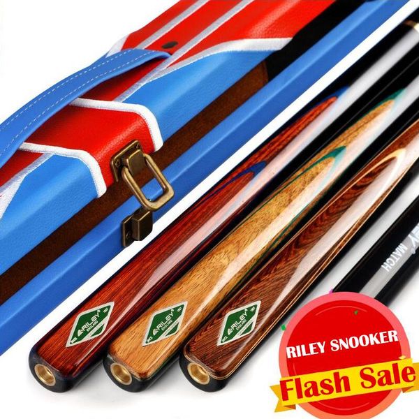

snooker kit handmade 3/4 piece cue one with riley case professional extension 10mm tip billiard cues